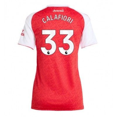 Ženski Nogometni dresi Arsenal Riccardo Calafiori #33 Domači 2025-26 Kratek Rokav Ženski Nogometni dresi Arsenal Riccardo Calafiori #33 Domači 2025-26 Kratek Rokav